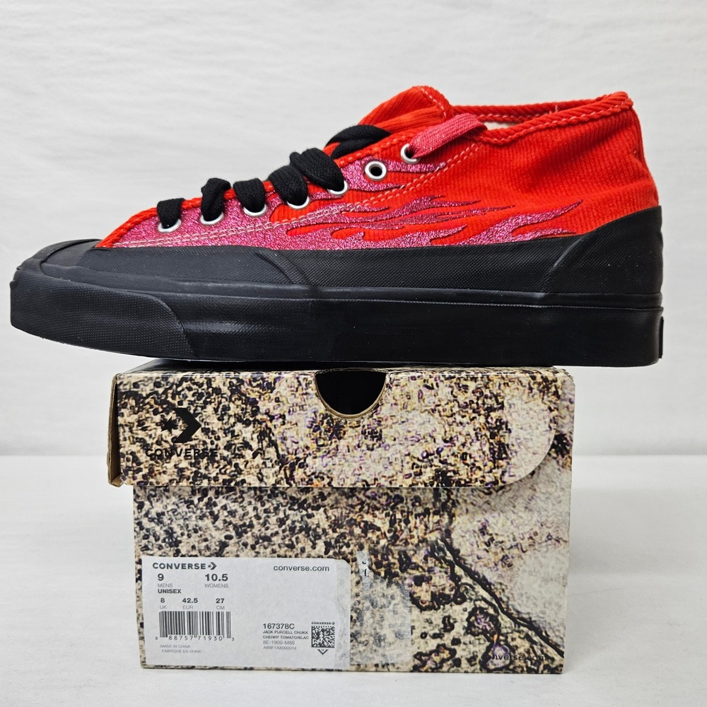 Converse Jack Purcell Chukka Sneakers 167378C ASAP Nast Red‎ Flame Men's Size 9